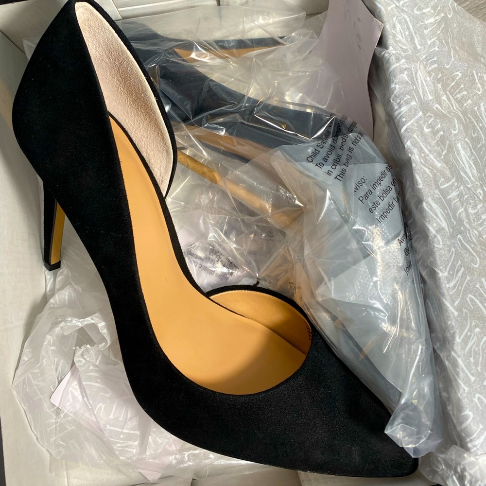 INC Kenjayl Women’s Black Suede Heels Size 9